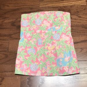 Lilly Pulitzer Monkey Business Strapless Top Sz 0